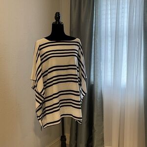 Elegant Black and White Striped Women's Tunic